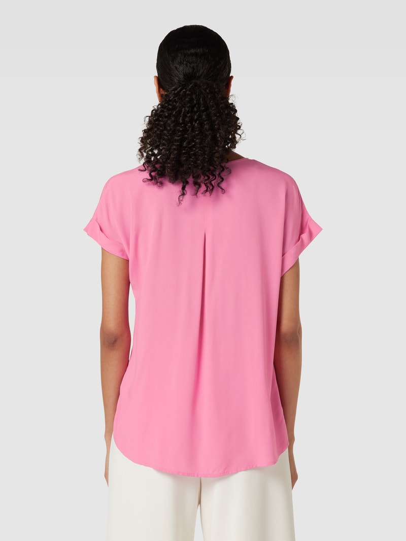 Blusenshirt aus reiner Viskose mit Kellerfalte in pink