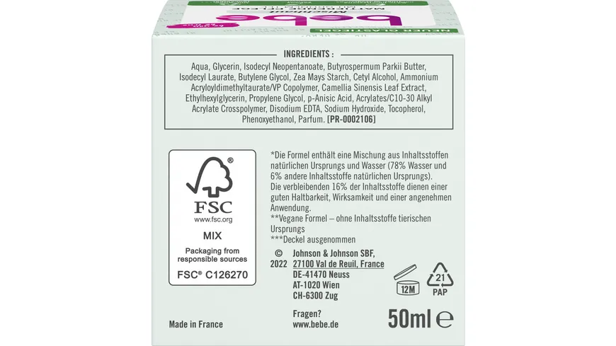 bebe mattierende Pflege Gesichtscreme 50 ml