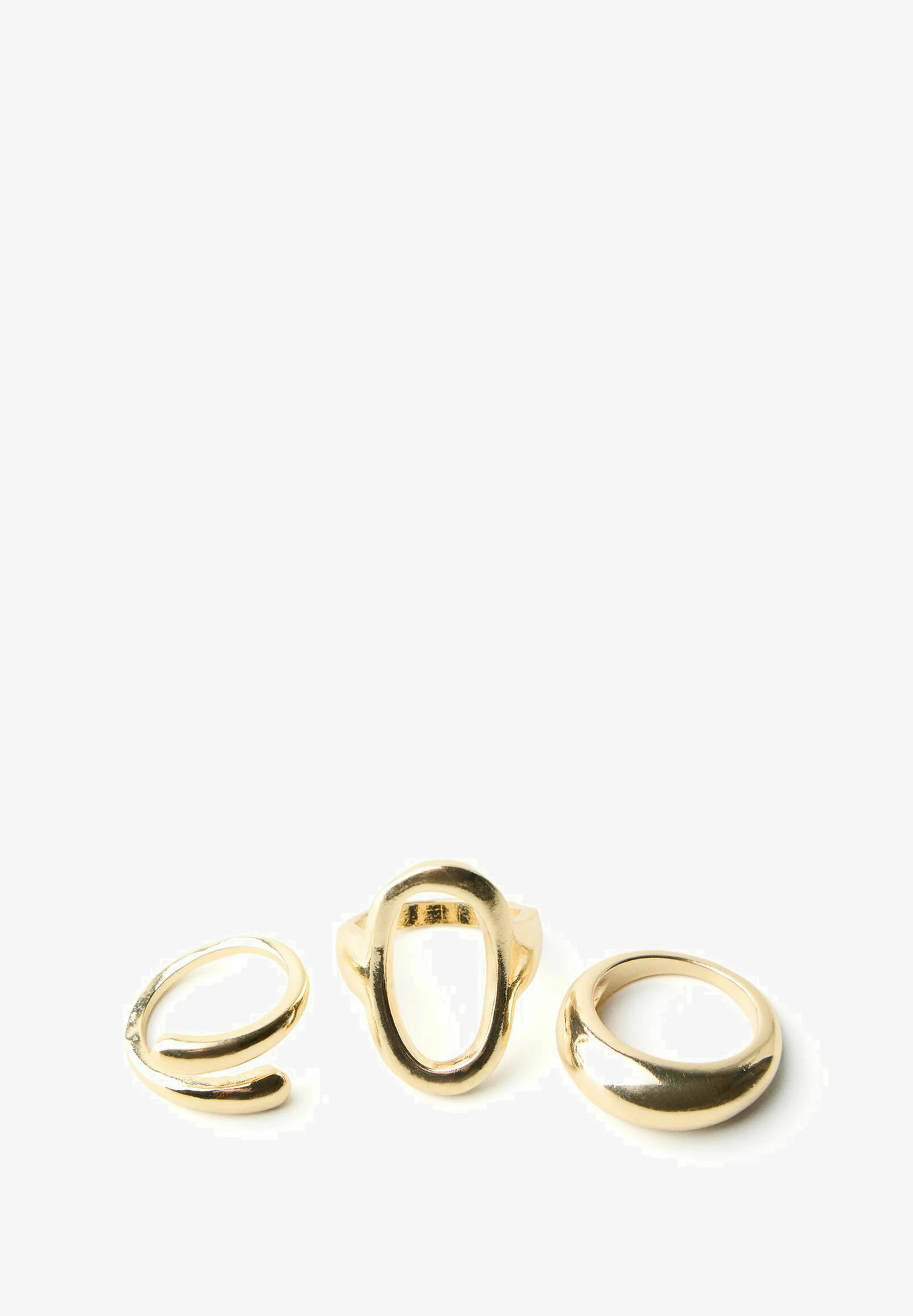 Bershka SET DE 3 IRREGULARES - Anillo