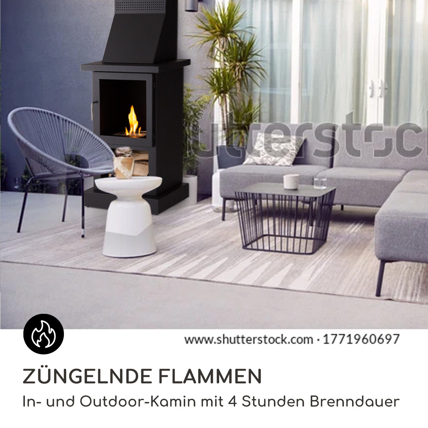 Blumfedt Echtfeuer-Dekokamin Fiamme Camino Ethanol-Kamin