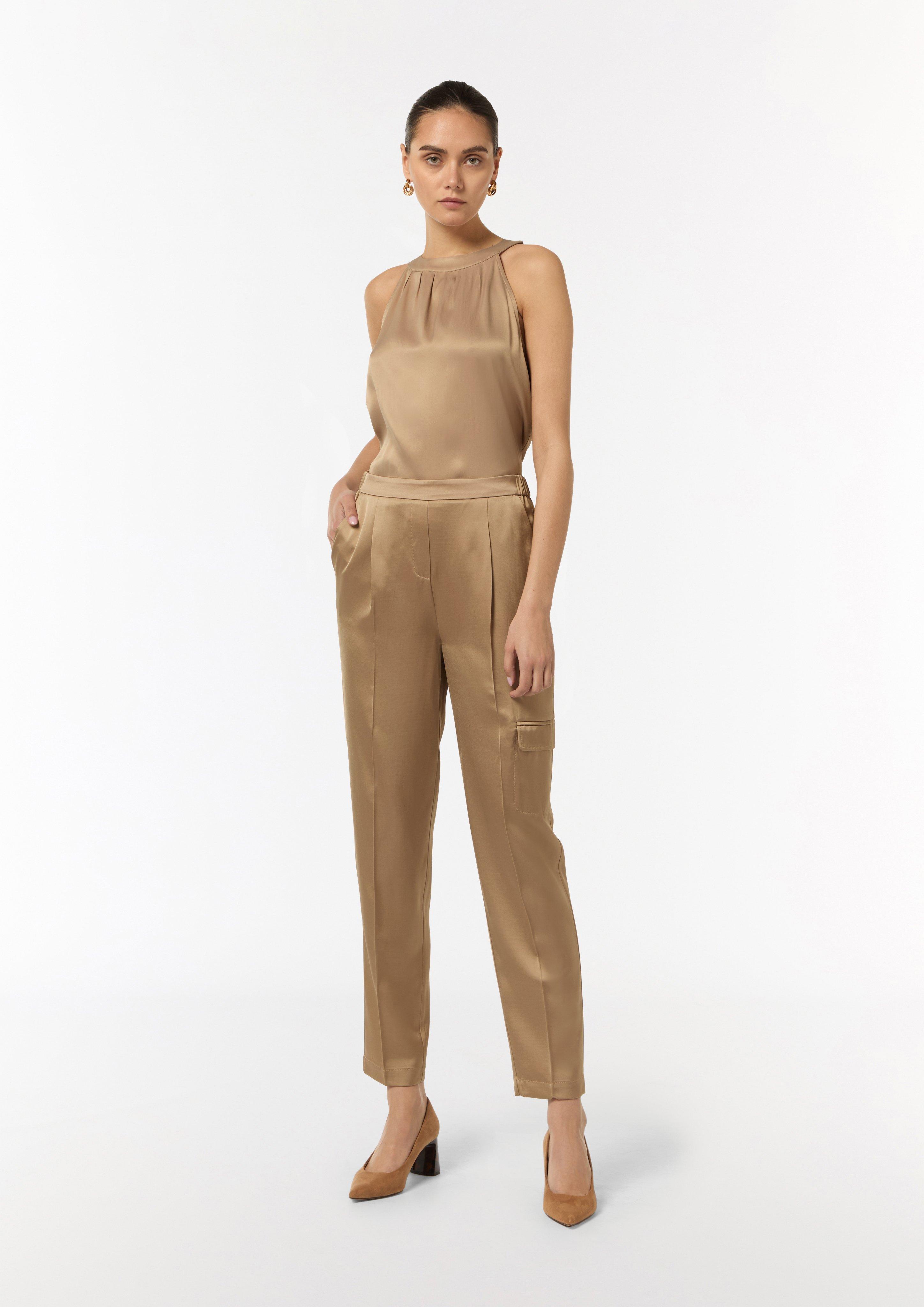 Cargohose aus Satin - braun
