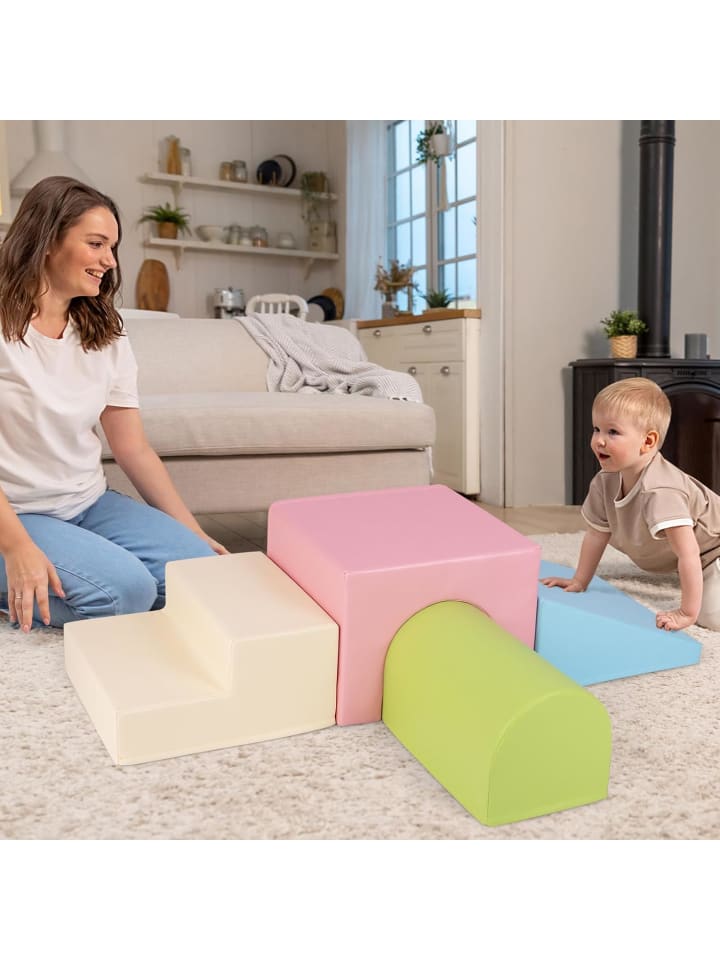 COSTWAY 4 TLG. Schaumstoffbausteine in Rosa günstig kaufen onesize