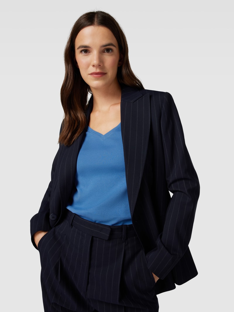 Longsleeve mit V-Ausschnitt in eisblau