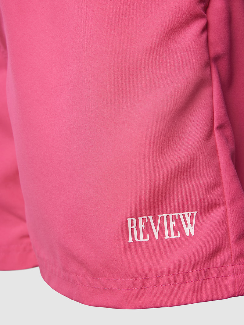 Badehose mit Label-Detail in neon rot