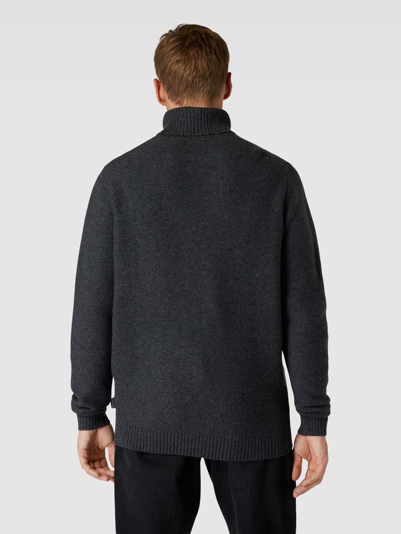 Strickpullover mit Rollkragen in dunkelgrau