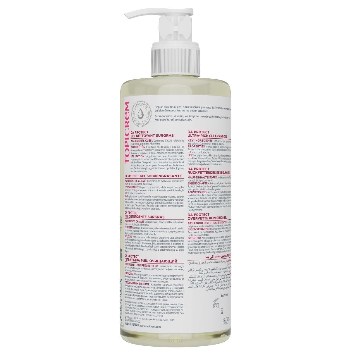 Topicrem DA Protect Ultra Rich tisztító gél 500ml