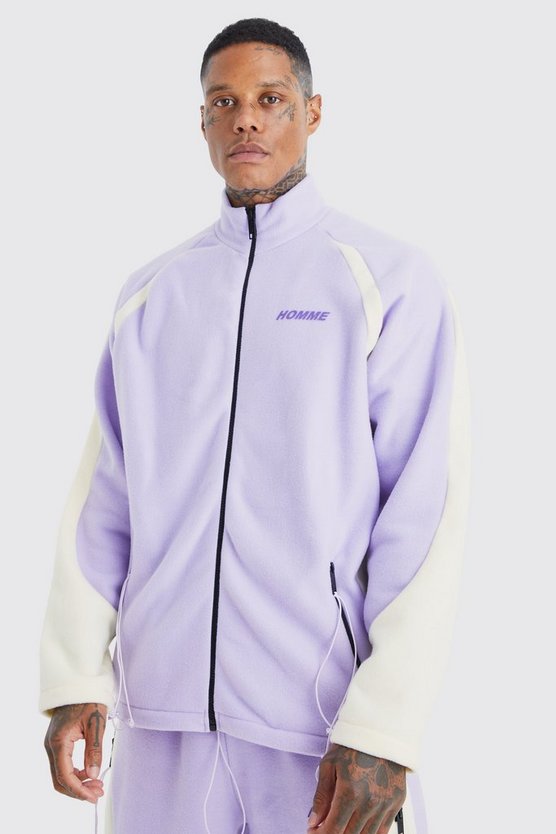 Oversize Colorblock Trainingsoberteil aus Polar Fleece