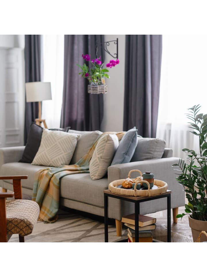 relaxdays 2x Blumenampel Halterung in Schwarz günstig kaufen onesize