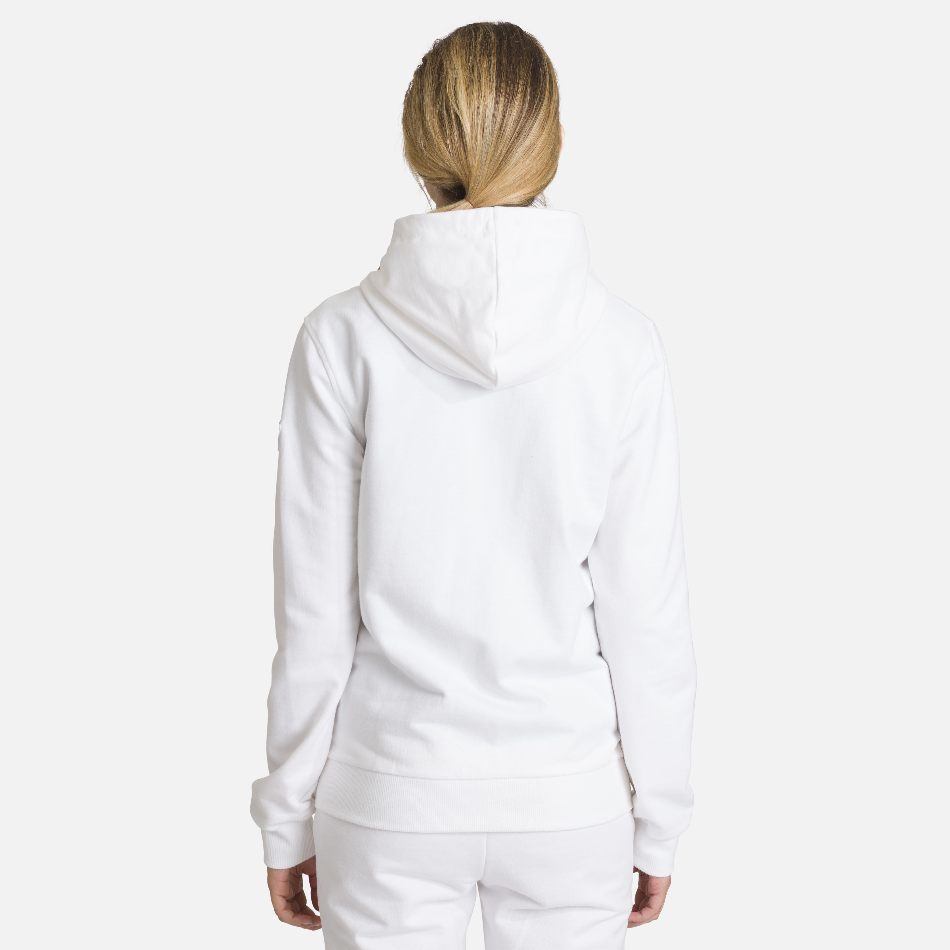 Sweat en coton à capuche zippé Logo Femme