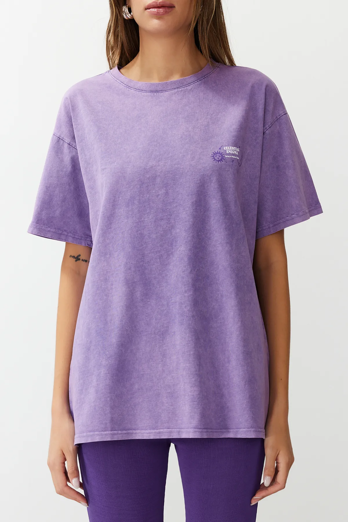 Trendyol Collection  T-Shirt - Lila - Oversized