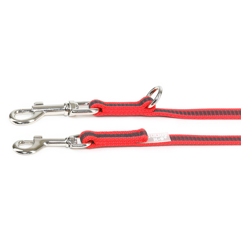 JULIUS-K9 Hundeleinen JULIUS-K9 Führleine verstärkt 14mm rot/ grau