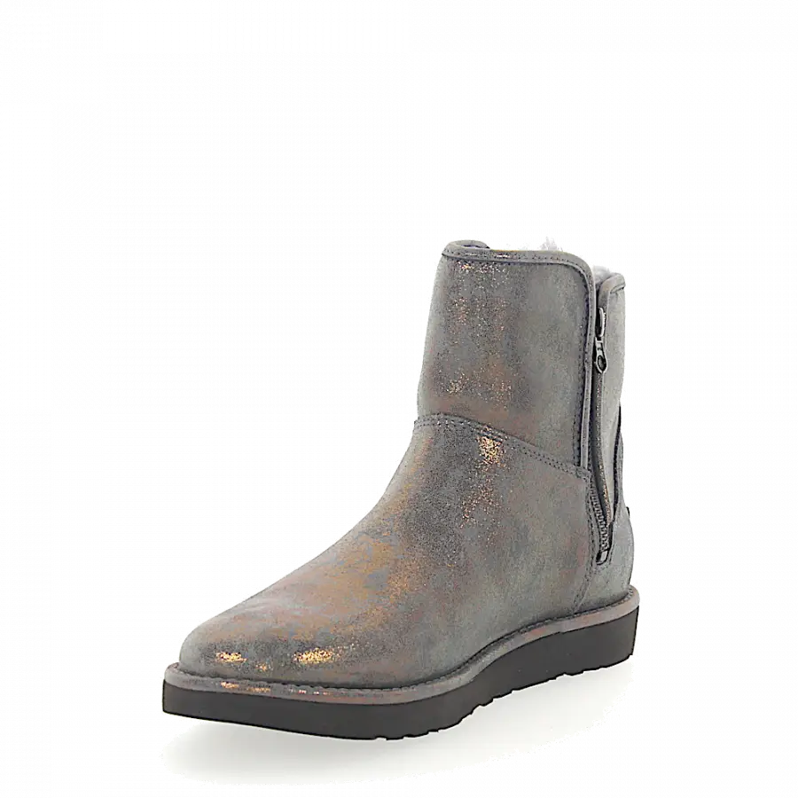 UGG - Stiefeletten Lammfell Veloursleder Finished Logo bronze grün - grau
