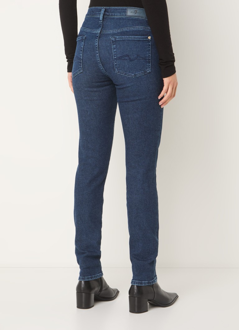 Blugi skinny cu talie medie Roxanne de la For All Mankind, nuanță închisă