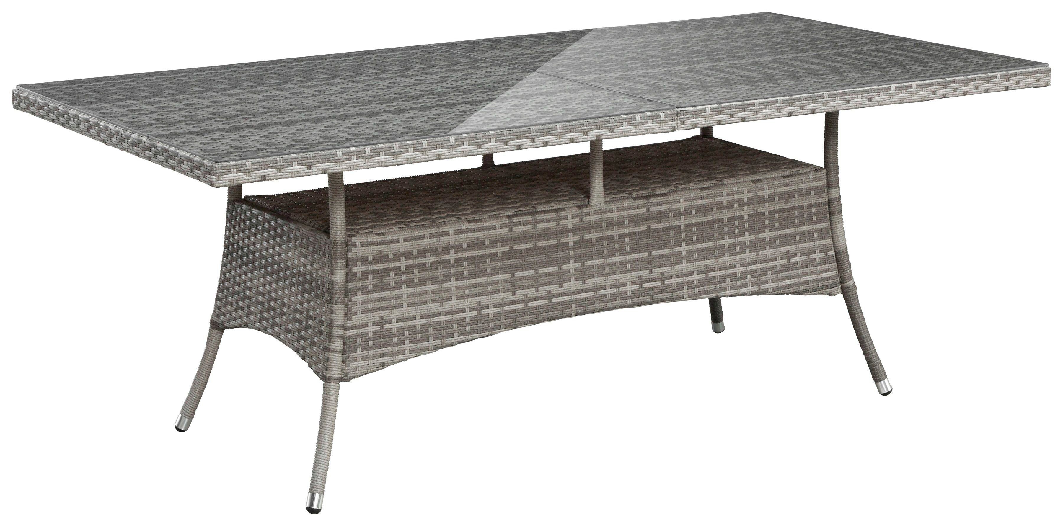 KONIFERA Garten-Essgruppe Belluno, (17-tlg), 8 Sessel, Tisch 200x100 cm, Polyrattan