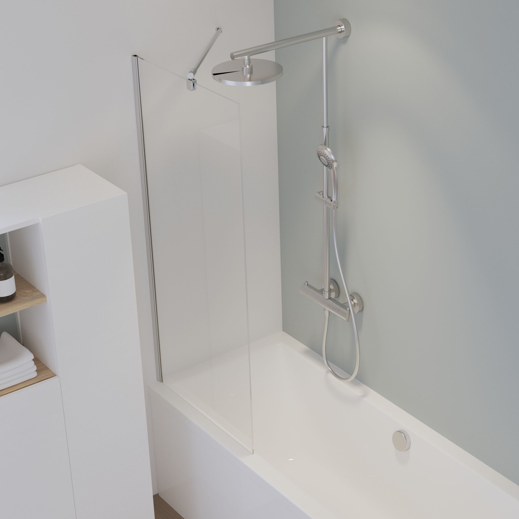 Schulte Badewannenaufsatz Komfort, 5 mm Sicherheitsglas, BxH: 70 x 140 cm, feststehend
