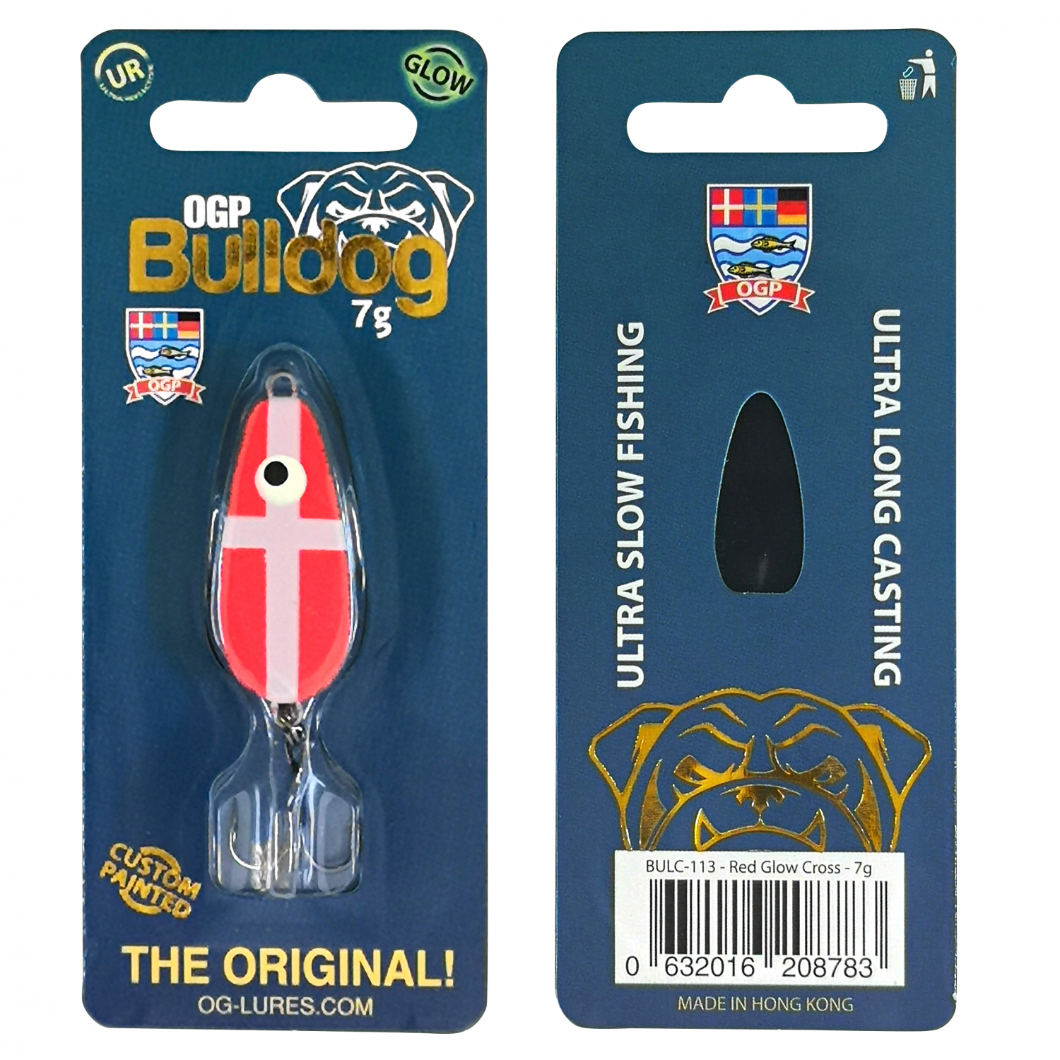 OGP Forellenköder Bulldog Mini (Red White Glow Cross)