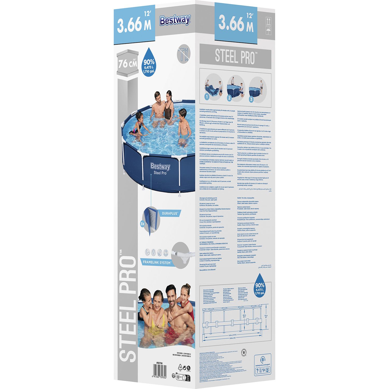 Bestway 366 cm Steel Pro Schwimmbecken