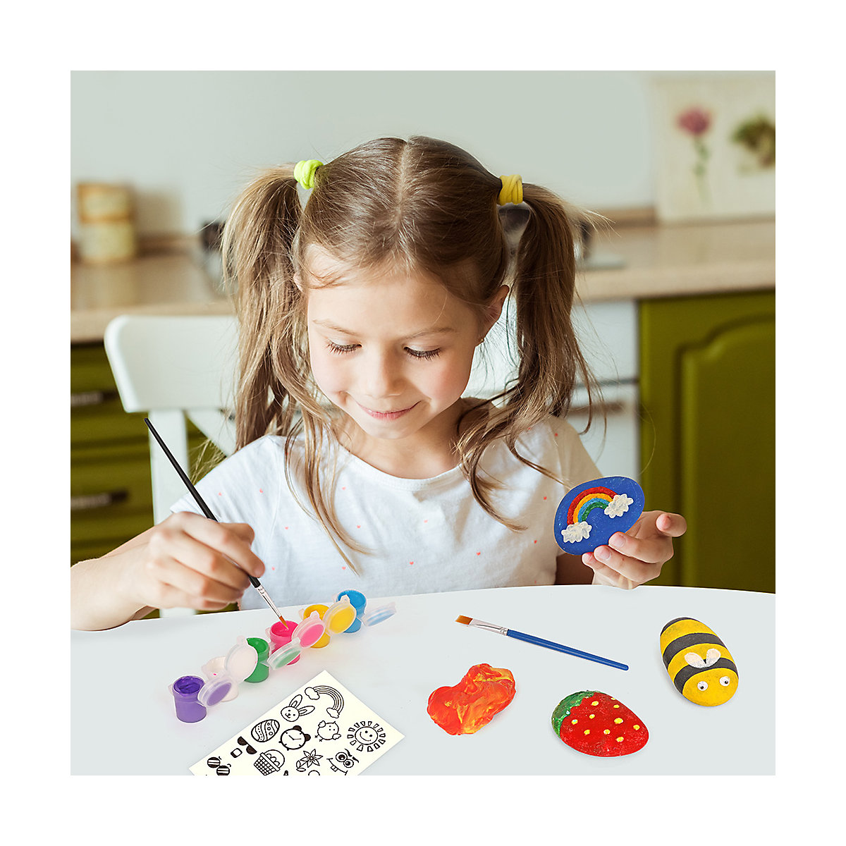 Bemaltes Spielzeug für Kinder Kinder Steinmalerei DIY Graffiti Spielzeug