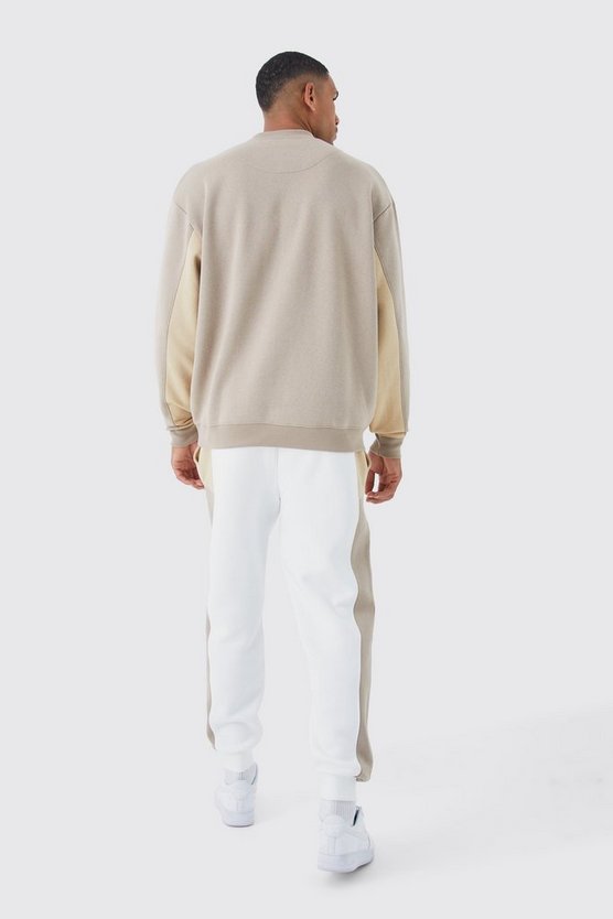 Tall Oversize Colorblock Sweatshirt-Trainingsanzug