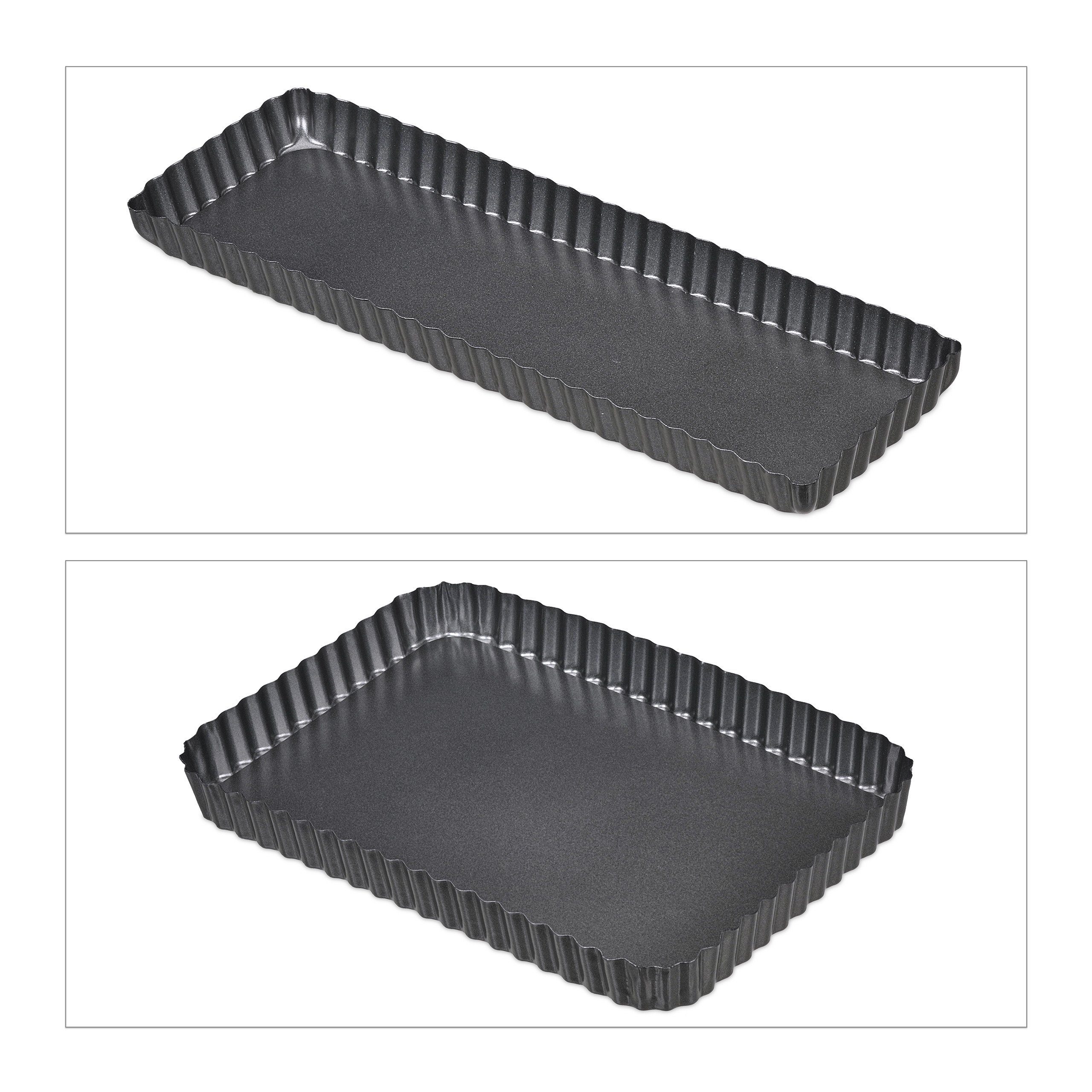 relaxdays Tarteform Tarteform mit Hebeboden 2er Set