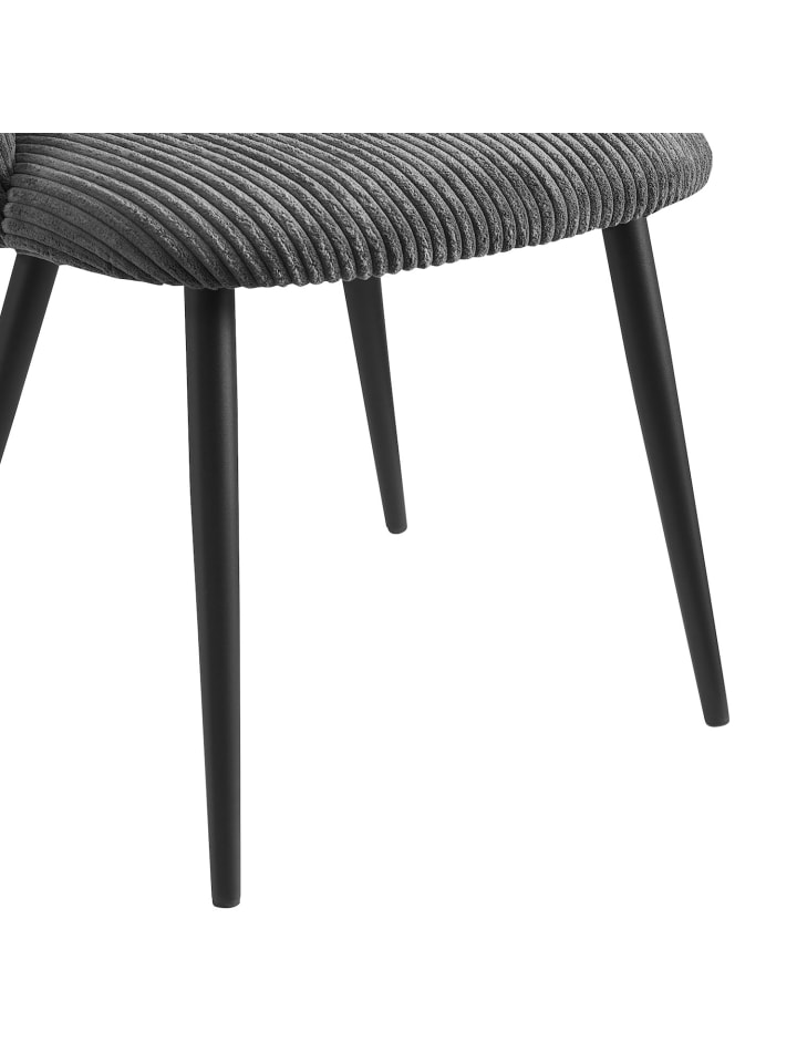 B&D Home 2er-Set: Esszimmerstuhl VICKY in Anthrazit - (B)53 x (H)81 x (T)58 cm günstig kaufen onesize