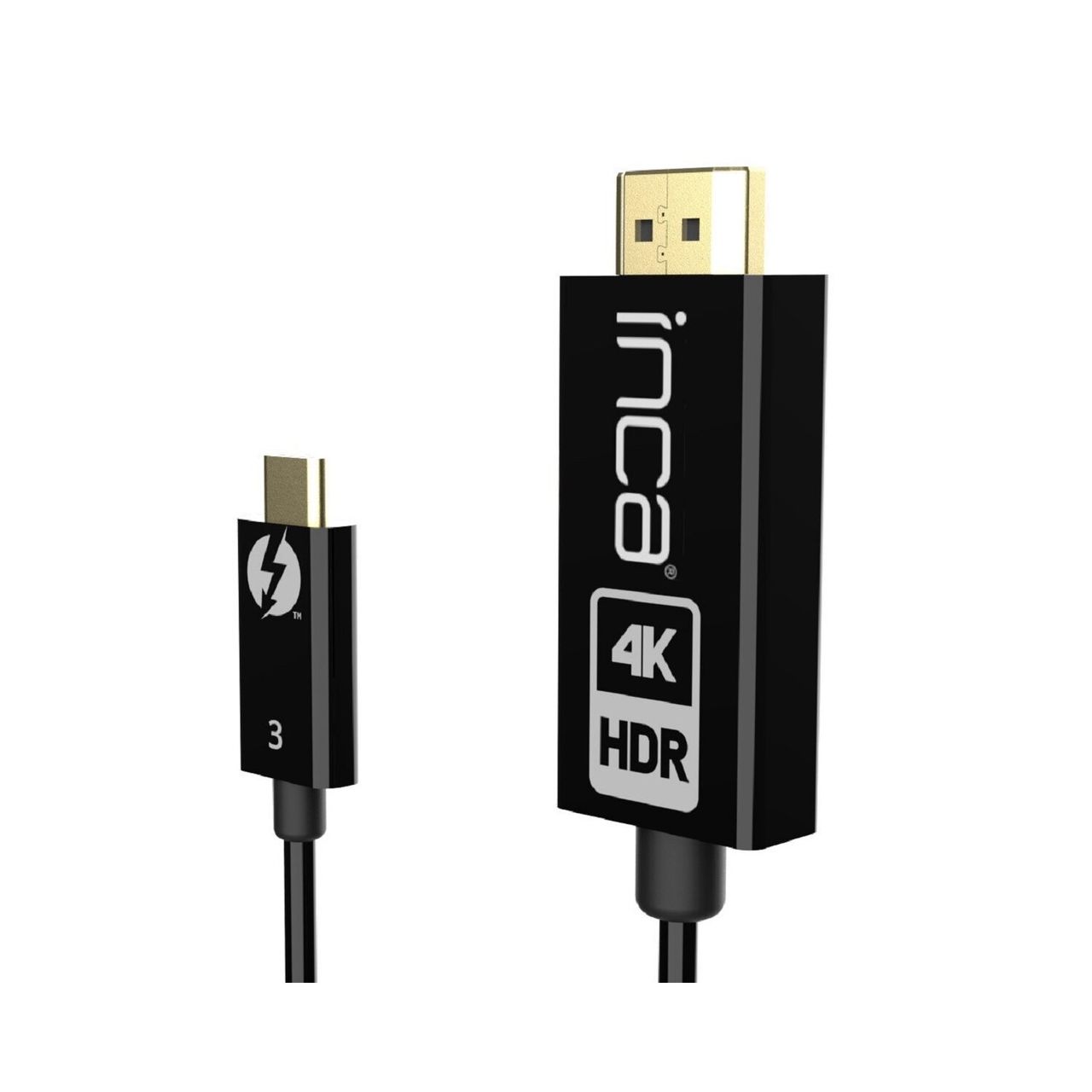 Inca USB-C auf HDMI Kabel 1,8 m (4K@60Hz) Konverterkabel Adapterkabel Schwarz