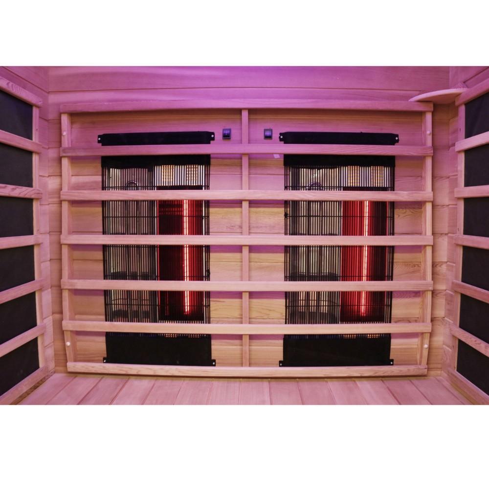 Dewello Infrarotkabine Infrarotsauna PIERSON PRO 135cm x105cm x 190cm Hemlock/ Zeder Duo-Strahler