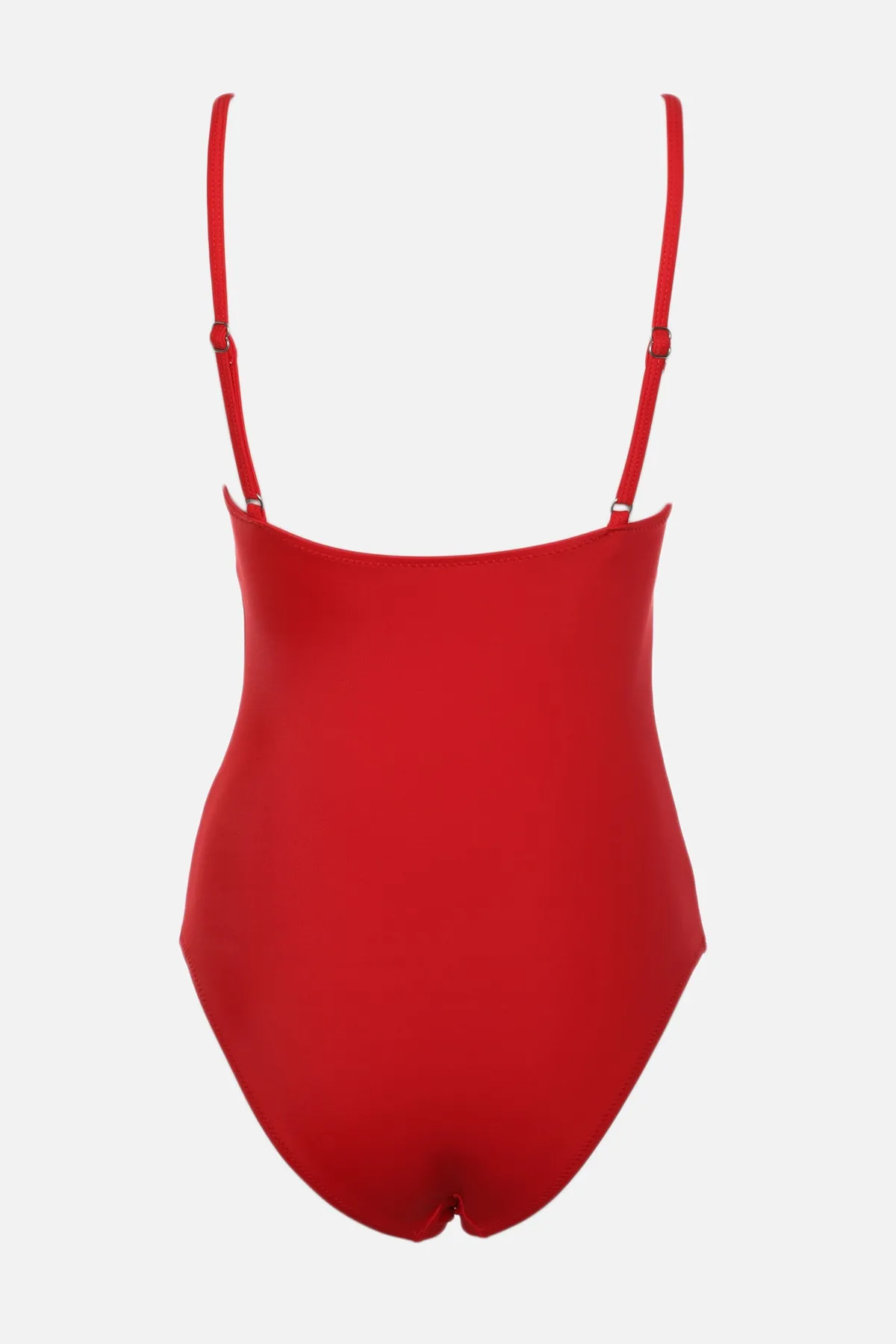 Trendyol Collection  Roter normaler Badeanzug mit V-Ausschnitt TBESS22MA0010