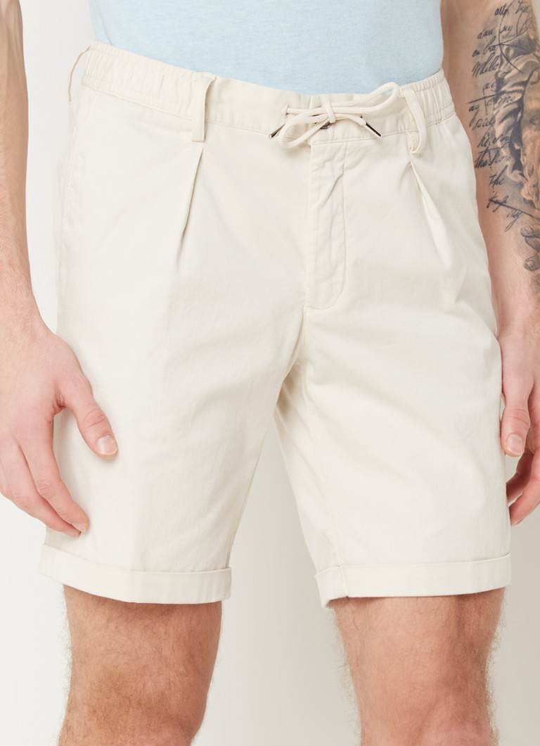 Pantaloni chino Profuomo, cu croială dreaptă și șnur de strângere.