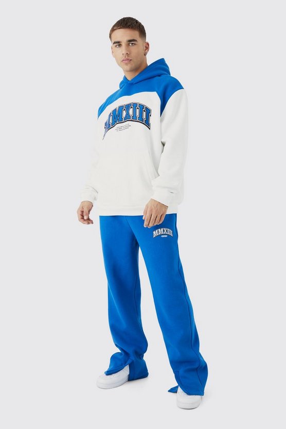 Oversize Colorblock Trainingsanzug mit Kapuze