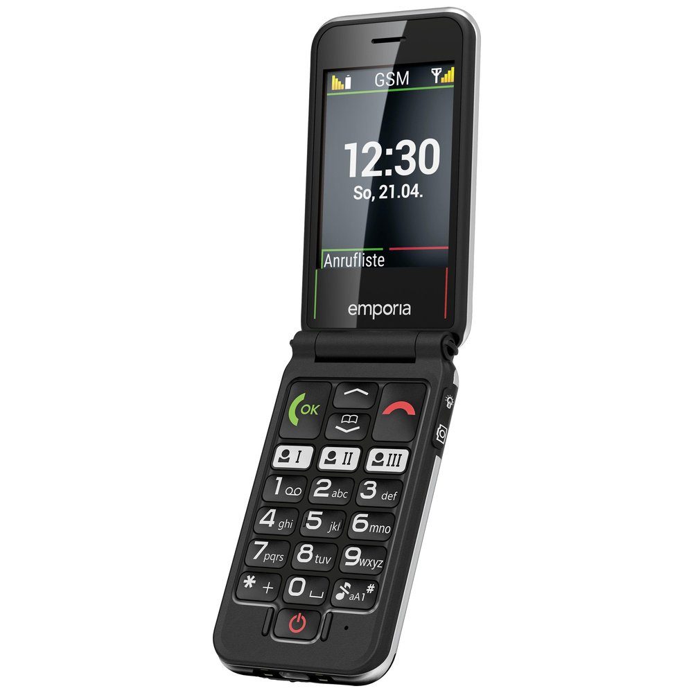 Emporia Emporia JOY Senioren-Klapp-Handy SOS Taste Schwarz Seniorenhandy (2.8 Zoll, 2 MP Kamera)
