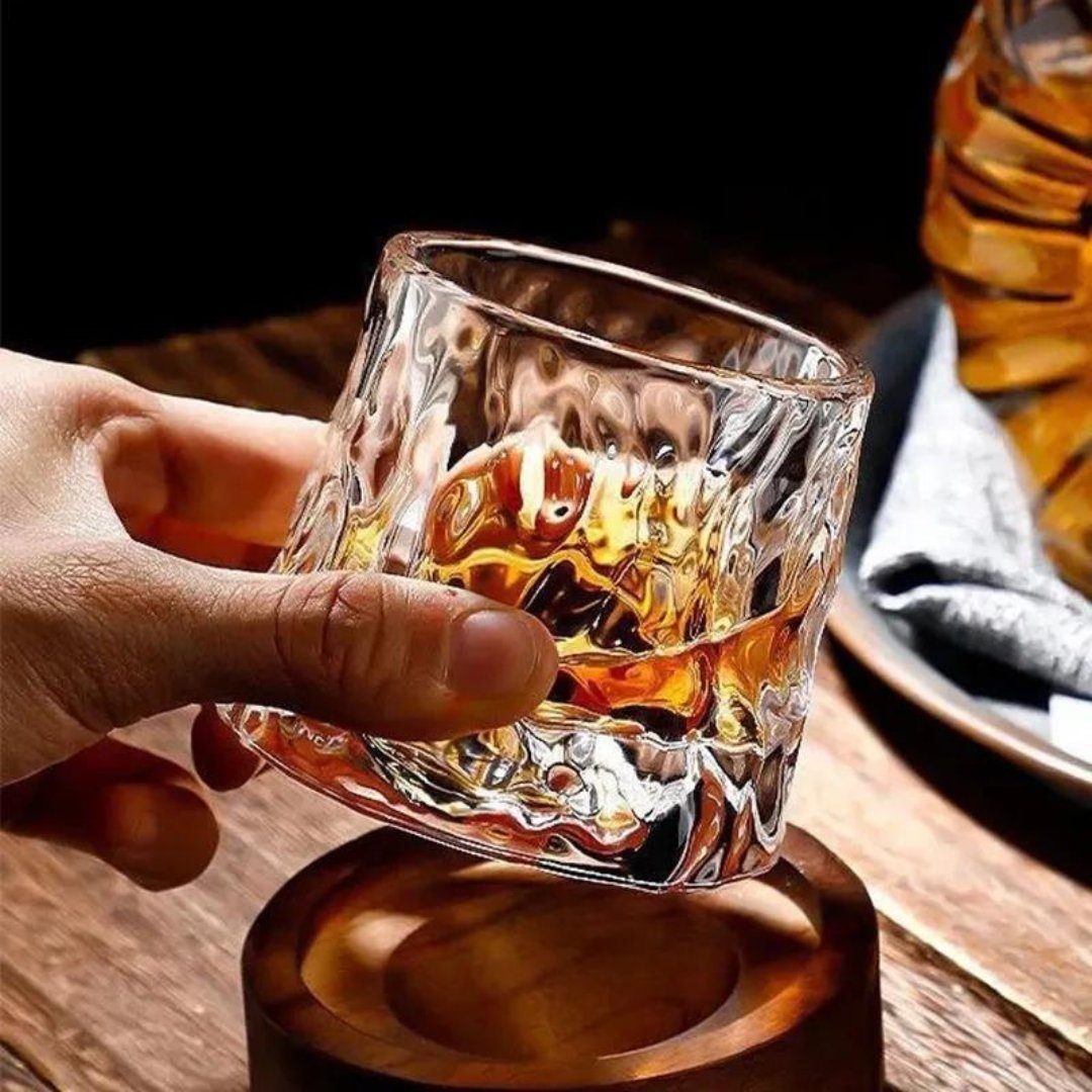 Zoha Whiskyglas Whisky Iceberg - Glas Wasserglas Saft - 180 ml, Glas, Bewegbar - Trinkglas Cocktailgläser Eiskaffeegläser Tee Saft