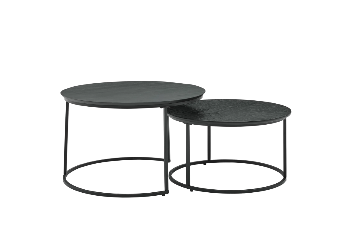 Roomio Couchtisch-Set No. 2001 Schwarz Rund