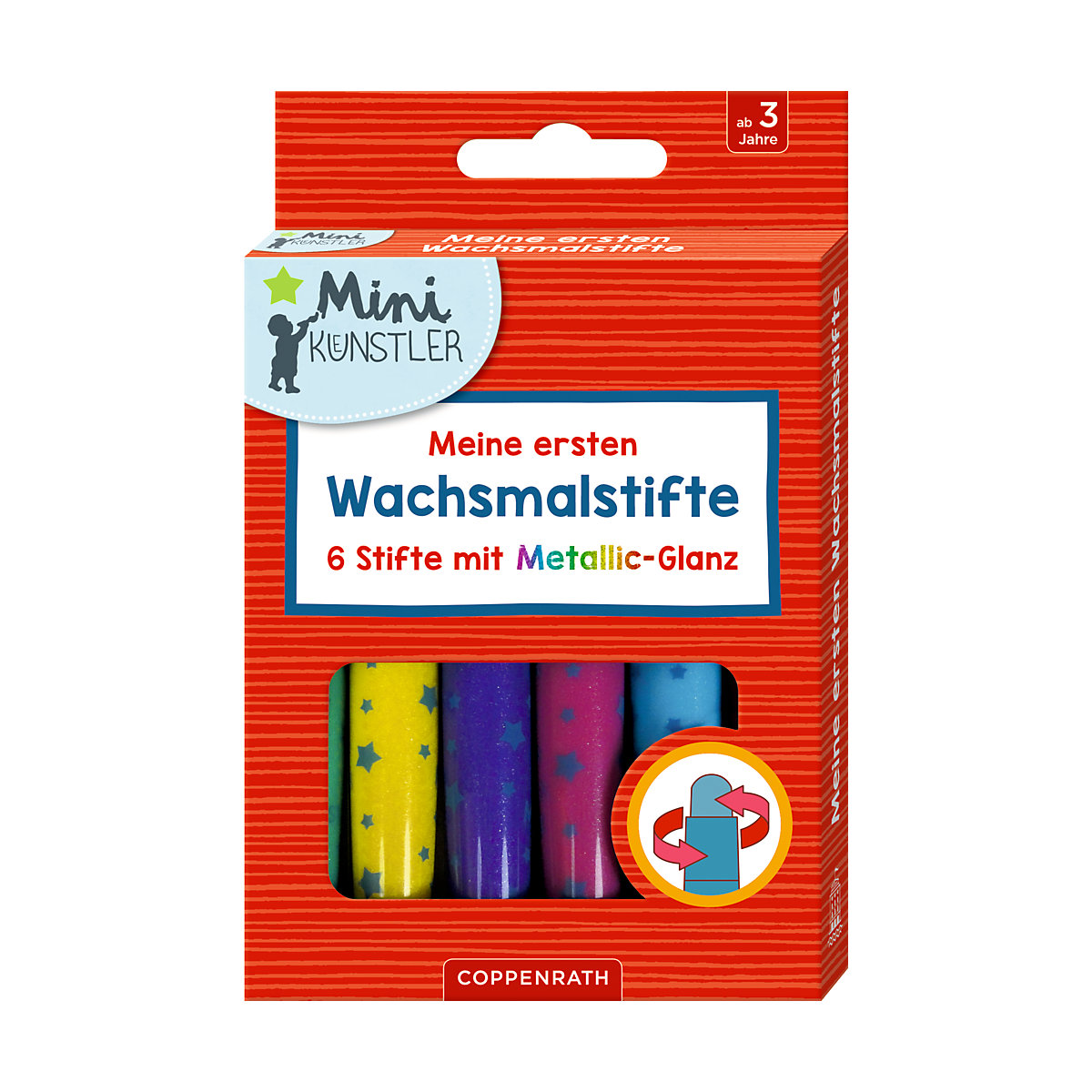 Meine ersten Wachsmalstifte Mini-Künstler, 6 Farben mit Metallicglanz