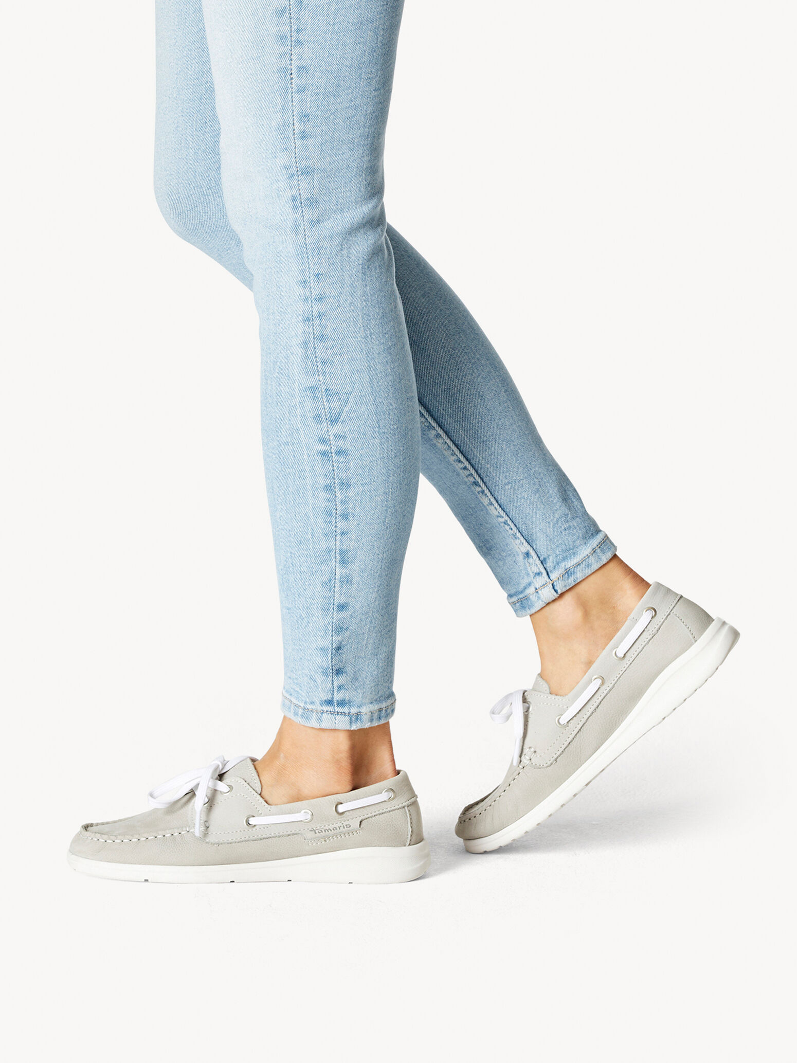 Mocassin en cuir - gris