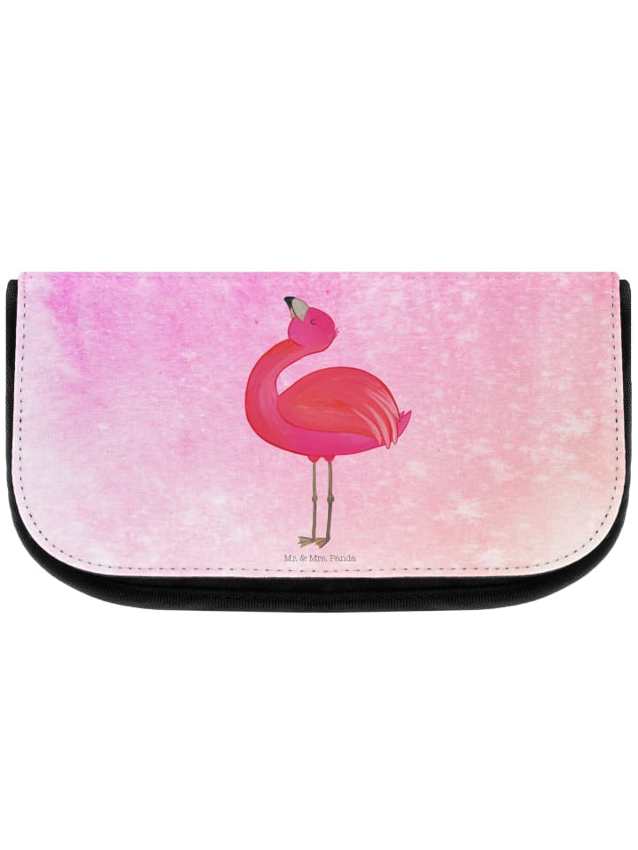 Mr. & Mrs. Panda Kosmetiktasche Flamingo Stolz ohne Spruch in Aquarell Pink günstig kaufen onesize
