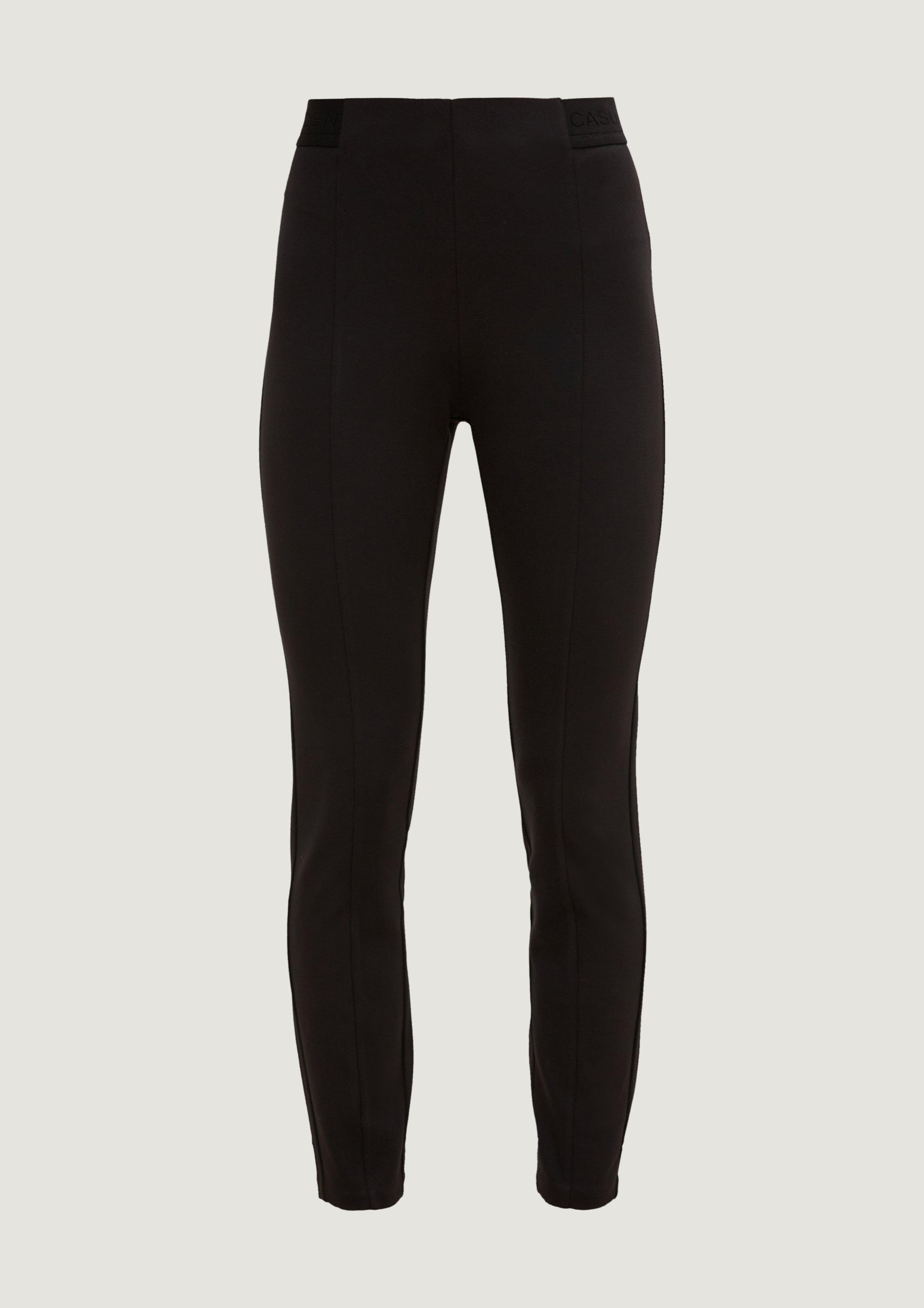 Slim: Hose mit Steppnaht - schwarz