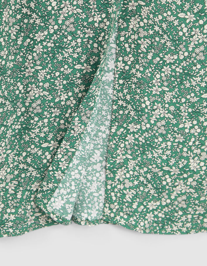 Jupe longue verte ECOVERO™ imprimé micro fleurs fille