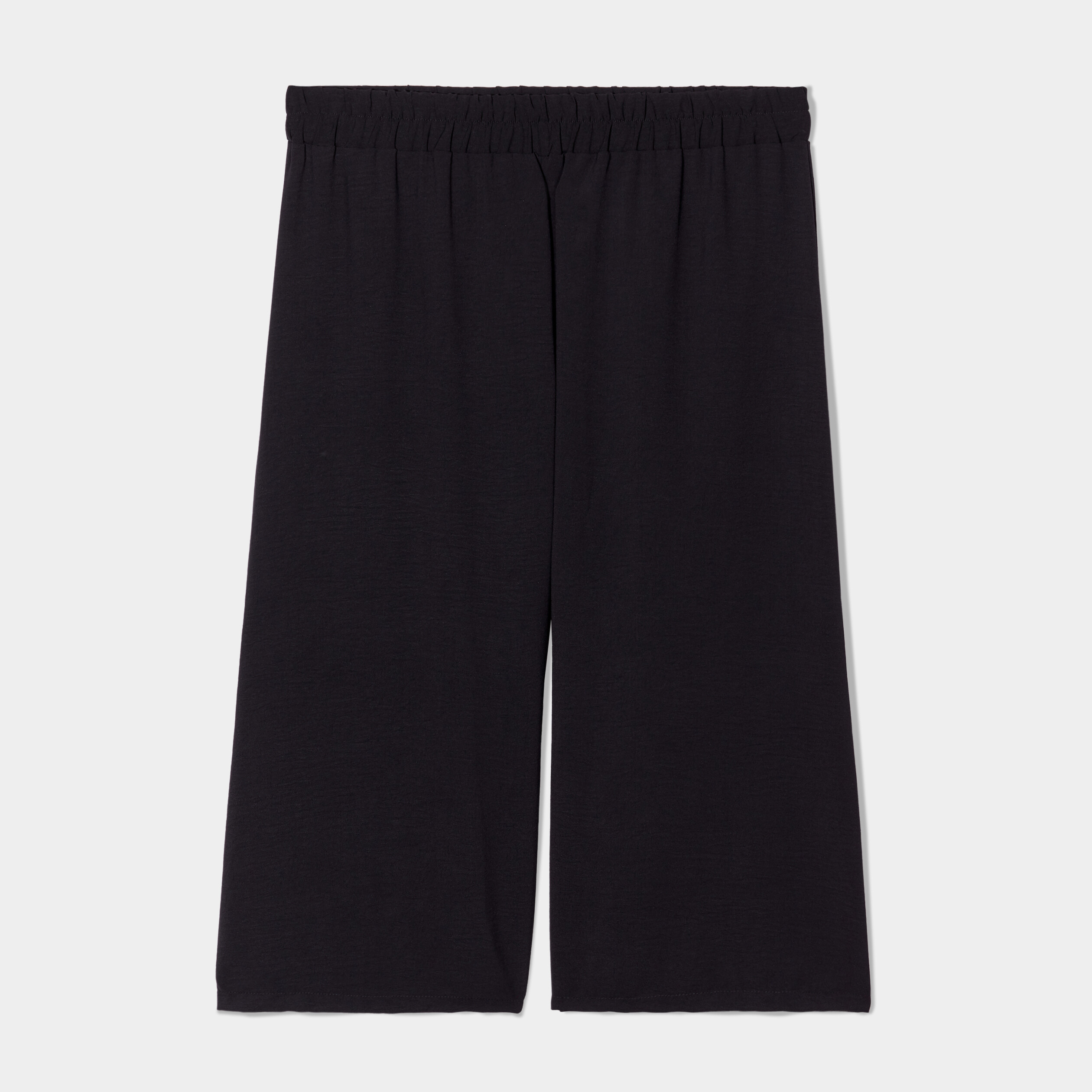Jupe-culotte fluide taille haute noir femme grande taille | La Halle