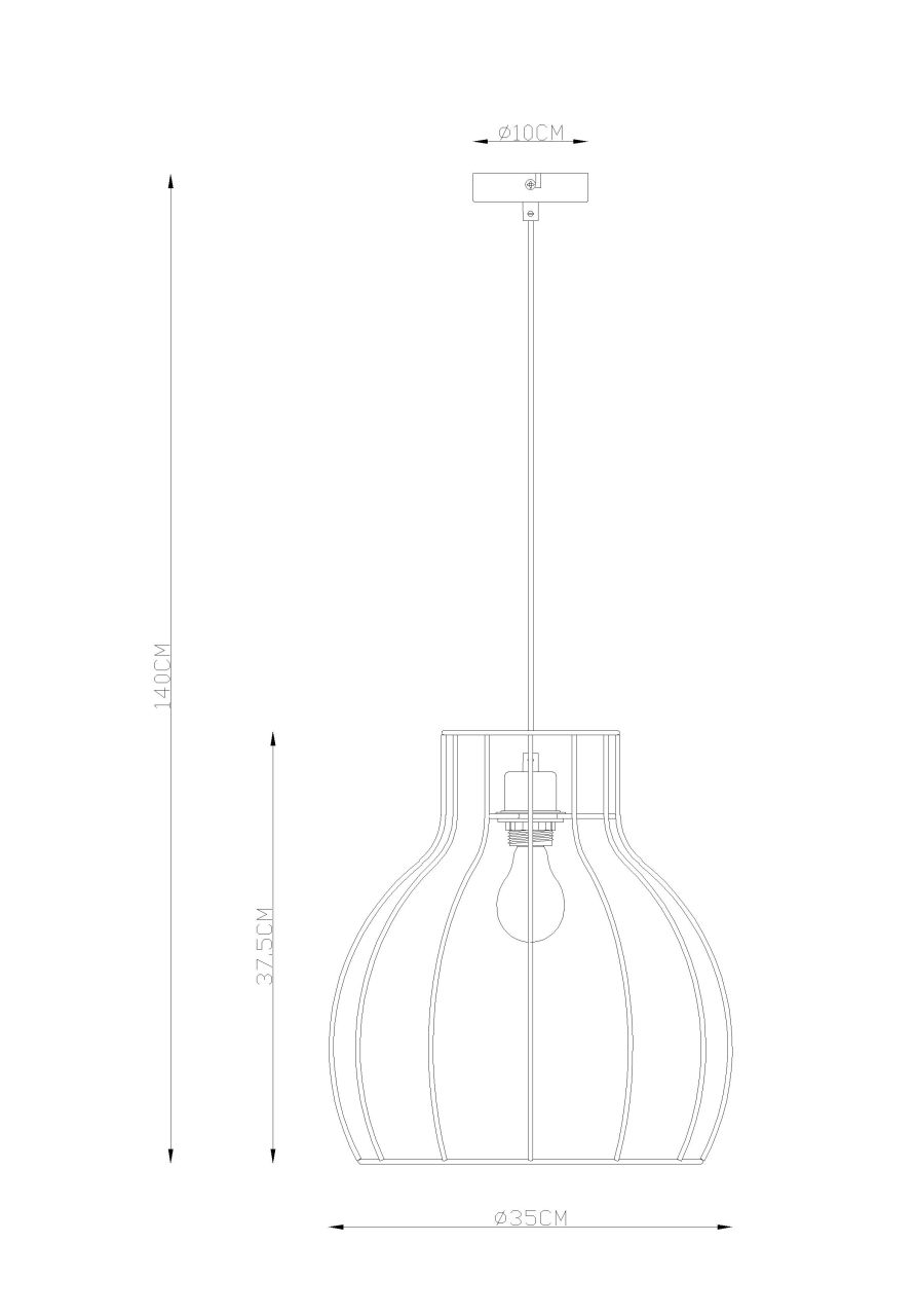Globo Lighting - MINA - Hängeleuchte Metall schwarz, 1x E27