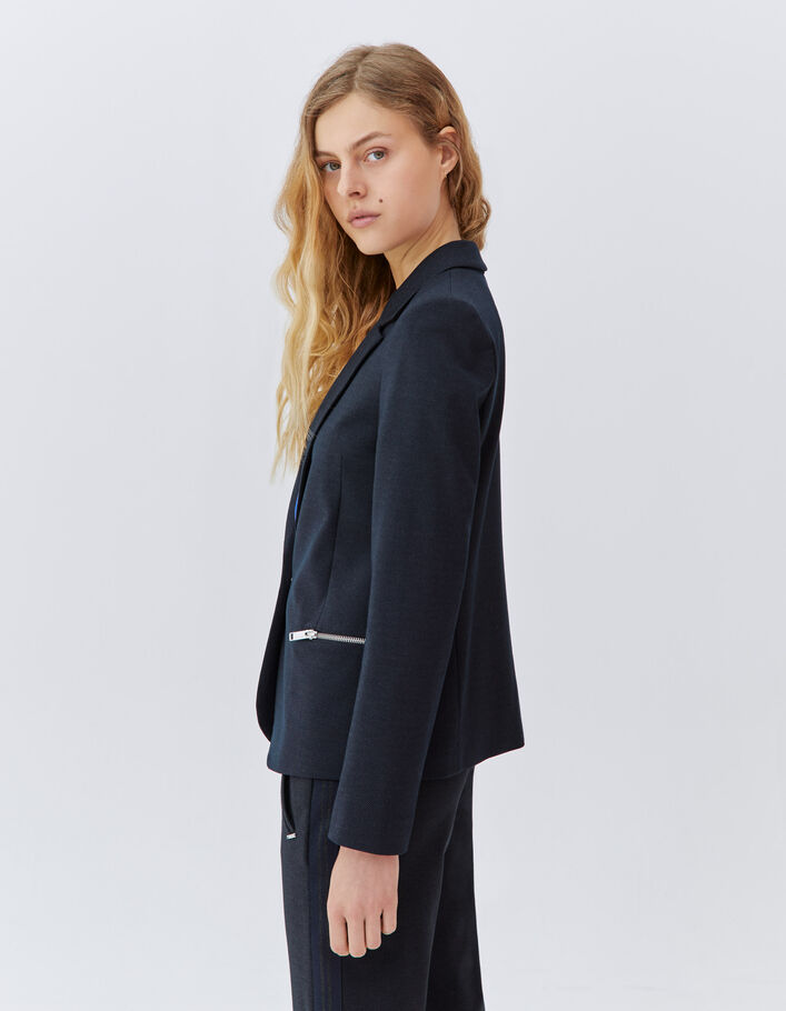 Veste de costume marine à poches zippées Femme