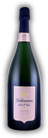 Geldermann Grand Rosé 1,5 Liter Magnum Geldermann Grand Rosé 1,5 Liter Magnum Strahlend lachsfarben, feinperlig, extravagant, fruchtig und trocken. 1,5	 Liter - Vol 12,0%