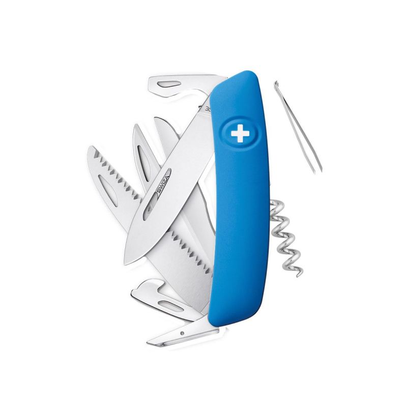 Swiza D09 Blau, multifunktionales Schweizer Taschenmesser