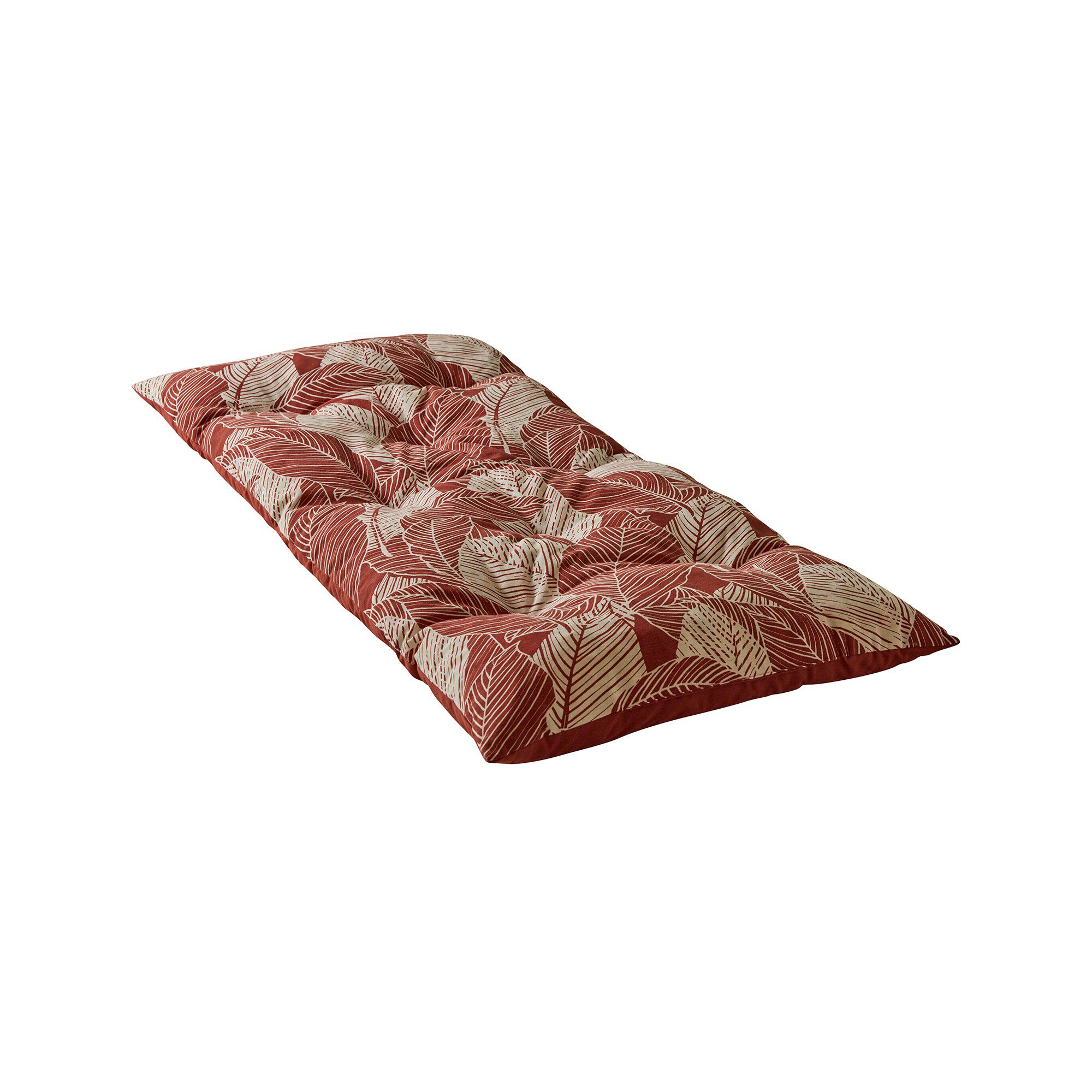 Long coussin déco coton imprimé feuillage
