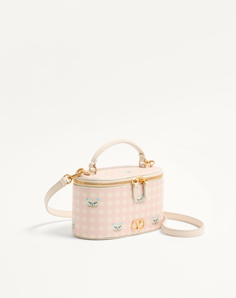 Le Chat De La Maison Mini Vanity Bag VLogo Signature In Granato Kalveskind
