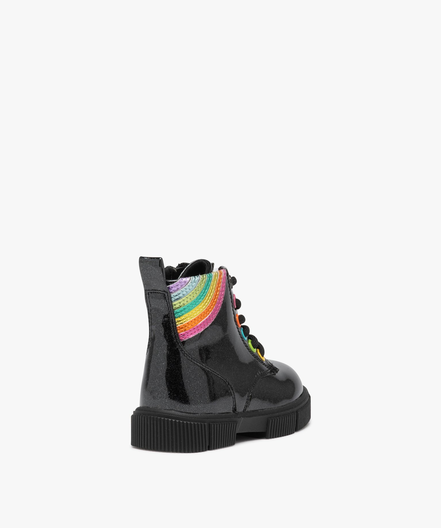 Boots bébé fille à paillettes avec détail arc-en-ciel noir | GEMO