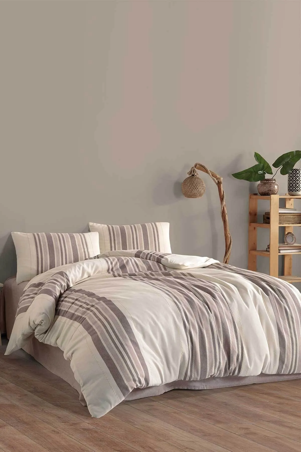 Elart  Marilla Bettbezug-Set für Einzelbett, 3-teilig, Nerz