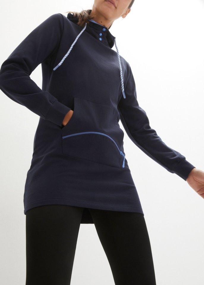 Extra langes Sweatshirt mit Tasche
