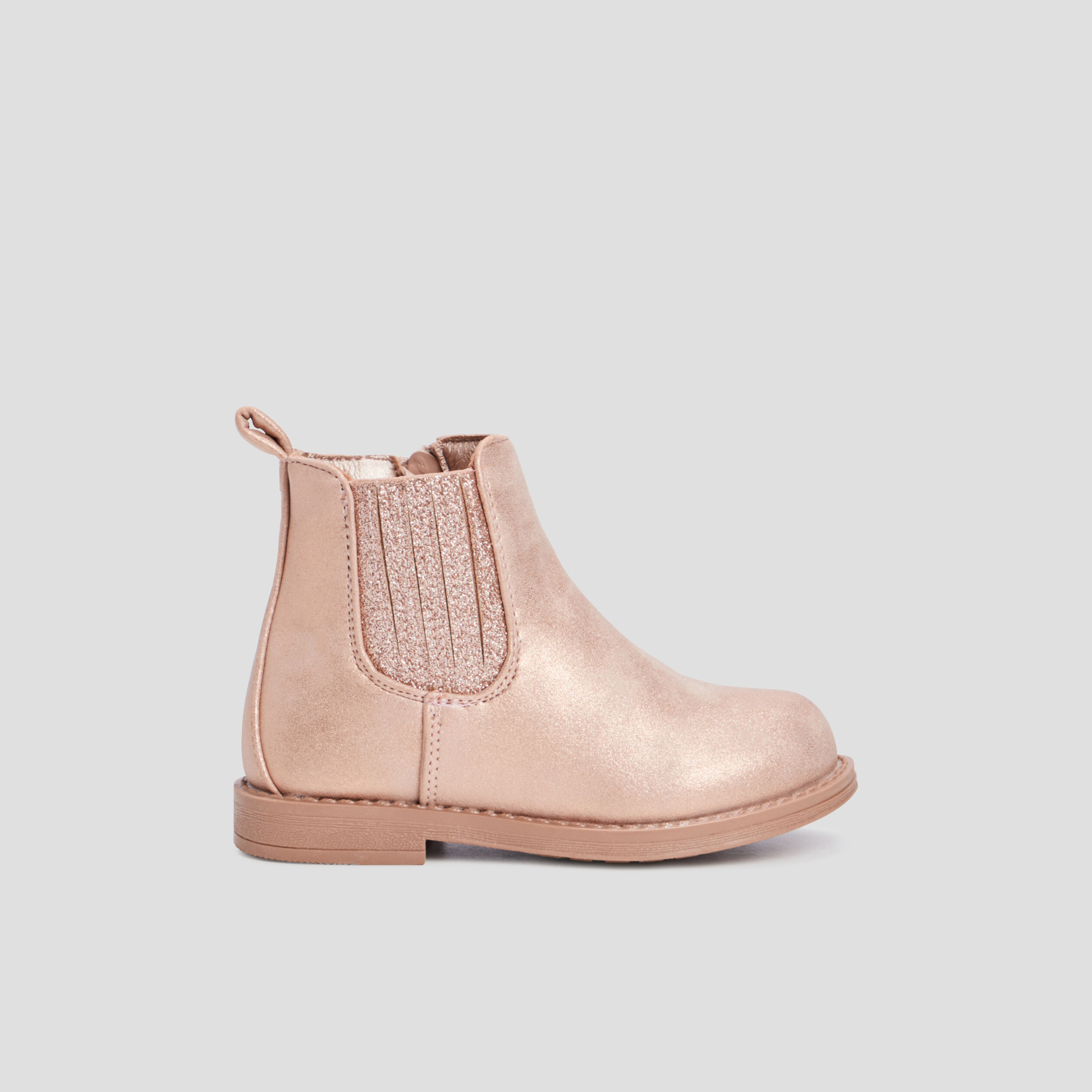 Bottines chelsea zippées rose bébé fille | La Halle