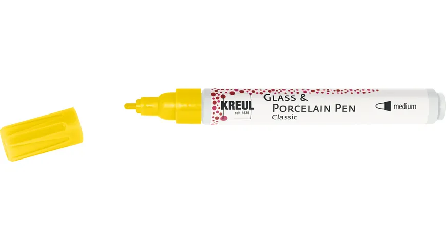 KREUL Glass & Porcelain Pen Classic medium Signalgelb
